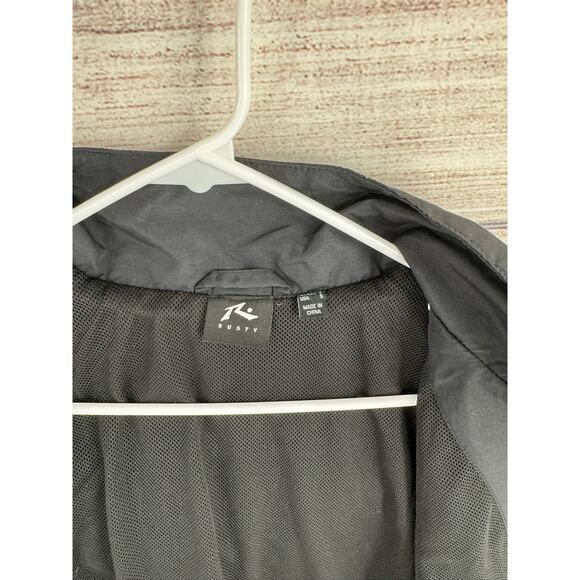 Rusty Hooded Long Rain jacket Womens Small Black Nylon Water Resistant - Picture 9 of 12